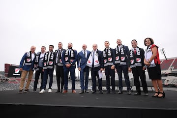 MLS commissioner Don Garber alongside San Diego FC owner Mohamed Mansour and fellow officials.