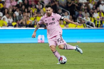 El jugador del Inter Miami Leo Messi durante un partido de la Leagues Cup frente al Nashville SC.